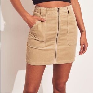 Hollister ultra high rise Corduroy skirt, tan, size 00